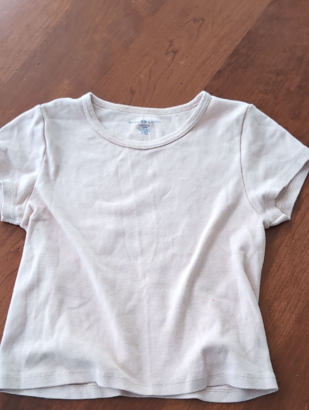 Brandy Melville Short Sleeve Crewneck Tee - Cream
